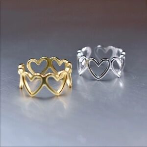𝅺💎new 925 Sterling Silver Simple Heart Ring